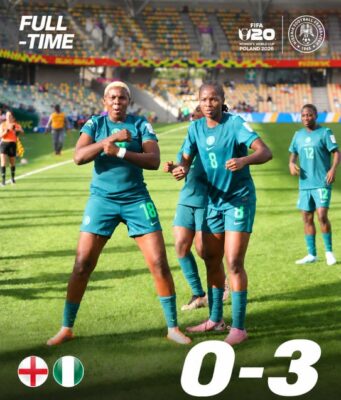 FIFA U20 Women’s World Cup: Falconets drill England 3-0 to reach quarterfinals