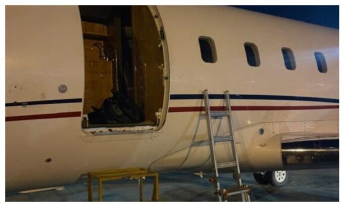 Aircraft door opens
